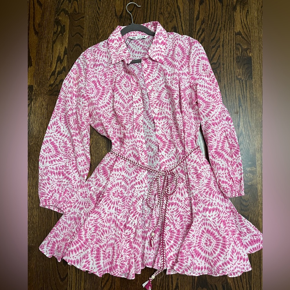 Zara Pink Long Sleeve Dress